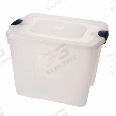 HOMZ Storage Tote: 22 gal, 23 3/4 in x 18 in x 17 1/4 in, Clear Body, Clear Lid - Clearview Totes with Latch-On Lids