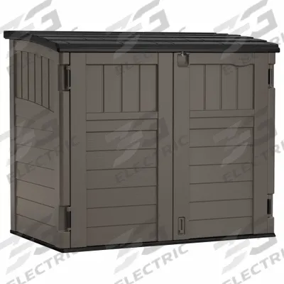 SUNCAST Storage Cabinet: 34 cu ft, Gray, 49 in L x 28 1/4 in D x 43 1/2 in H - Plastic Cabinet-Style Sheds