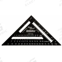 JOHNSON LEVEL Rafter Square: 3/8 in Center-to-Edge Heel Wd, 1/4 in, Top, 7 in Square Size, Aluminum (MPN 1904-0700). Key specifications — attr936133: Etched; attr936134: 1/8 in; attr936137: Degree Scale; attr948788: 1/4 in; attr934763: JOHNSON LEVEL; attr984589: Inch; attr984960: Aluminum.