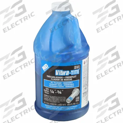 VIBRA-TITE Primerless Medium-Strength Threadlocker: 122, Blue, Oil Tolerant, 33.81 fl oz - Primerless Medium-Strength Threadlockers (Blue)