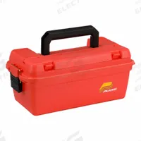 PLANO MOLDING Tool Box: 15 in W 8 in D 6 in H, Plastic, Orange, Padlock, 2 Compartments (MPN 1412-50). Key specifications — attr1116905: Orange; attr1116946: PLANO MOLDING; attr1116904: Padlock.