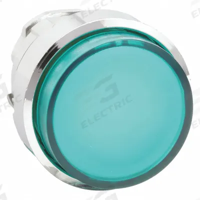 SCHNEIDER Extended Push Button: Green, 22 mm Mounting Size, Metallic - Illuminated Extended-Length Push-Button Operators