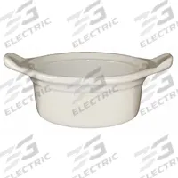 ITI Casserole Dish: 8 oz Capacity, 2 3/8 in Overall Dp, 6 1/2 in Overall Lg, 5 in Overall Dia (MPN CAS-5-AW). Key specifications — Material: Vitrified Stoneware; Brand: ITI; Color: American White.