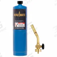 BERNZOMATIC Hand Torch w/ Cylinder: Pencil Flame, External Lighter, Fixed Tip (MPN UL100). Key specifications — Brand: BERNZOMATIC; Manufacturer Part Number: UL100; Compatible Fuel Type: Propane; Flame Adjustment: Adjustable Flame; Tip Type: Fixed Tip.