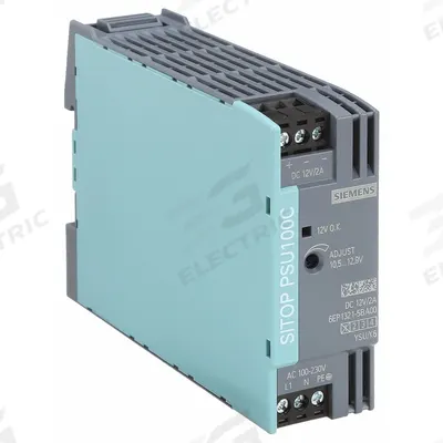 SIEMENS DC Power Supply: DIN Rail, 24 W Output Power - Rated, 2 A Current - Output - DIN Rail Mount DC Power Supplies