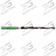 CHAINFLEX Measuring System Cable: (4) 26 AWG (0.14)/(2) Pr 22 AWG (0.34), Green, PVC Jacket (MPN CF211-024). Key specifications — Conductor Grouping: (4) 26 AWG/(2) Pair 22 AWG; Includes Ground: No; Overall Length: Order by the Foot; Minimum Bend Radius Factor - Fixed: 5 x OD; Minimum Bend Radius Factor - Flexible: 8 x OD; Brand: CHAINFLEX.
