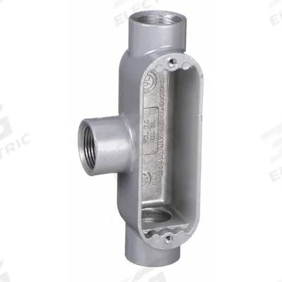 HUBBELL KILLARK Conduit Outlet Body: Aluminum, 1 1/4 in Trade Size, T Body, 32 cu in Body Capacity - T - Tee Type