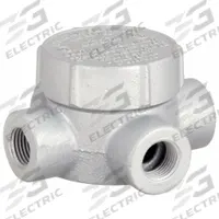 Conduit Outlet Body: Iron, GRJ, 3/4 in Trade Size, X Body, 7.3 cu in Body Capacity (MPN GRJX75). Key specifications — Series: For Round Body; Compatible Conduit Trade Size: 3/4 in; Thread Gender: Female; Hub Style: Threaded; Cover Included: Yes; Body Style: X; Connection Type: Threaded; Back Type: Round.