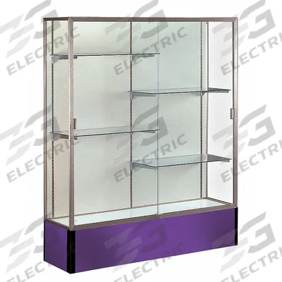 GHENT Freestanding Display Case: Purple, 72 in Overall Ht, 48 in Overall Wd - Display Cases