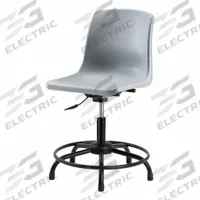 BLUE RIDGE ERGONOMICS Shell Chair: Gray, Plastic Material, 17 in Back Ht, 16 in Seat Wd, Black Frame (MPN SDHCH-RT-RG-GRY). Key specifications — attr982877: Black; attr982865: Gray; attr982870: BLUE RIDGE ERGONOMICS; attr982901: Gray.