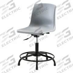 BLUE RIDGE ERGONOMICS Shell Chair: Gray, Plastic Material, 17 in Back Ht, 16 in Seat Wd, Black Frame (MPN SDHCH-RT-RG-GRY). Key specifications — attr982877: Black; attr982865: Gray; attr982870: BLUE RIDGE ERGONOMICS; attr982901: Gray.