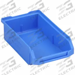 SSI SCHAEFER Stacking Bin: 4 in x 6 5/8 in x 2 in, Blue, Label Holder Included, 30 lb Load Capacity (MPN LF060402.0BL1). Key specifications — Electrostatic Discharge: Not Electrostatic Discharge Conductive; Brand: SSI SCHAEFER; % Recycled Content: 0%.