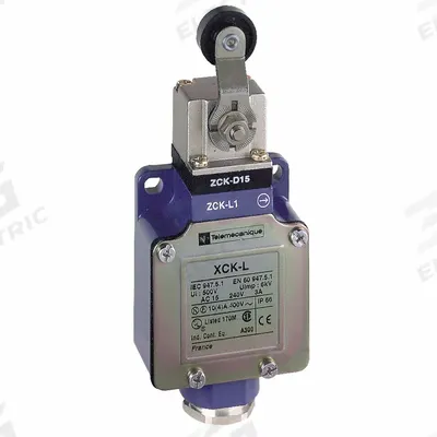 TELEMECANIQUE SENSORS Limit Switch: 70°, Roller Lever, XCKL, 0.24 in Roller Wd - Roller Lever-Arm Limit Switches