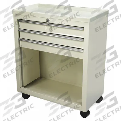 LAKESIDE Bedside & Nurse Server Cart: Steel, (2) Swivel/(2) Swivel with Brake, Beige - Bedside & Nurse Server Carts