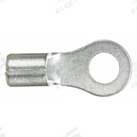 PANDUIT Ring Terminal: Bare, #10 Stud Size, 22 AWG to 16 AWG Wire Sizes, 2,000 V (MPN P18-10R-M). Key specifications — Brand: PANDUIT; Barrel Style: Serrated.