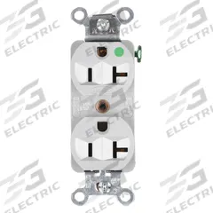 HUBBELL Receptacle: Hospital Grade Fed. Spec., Duplex, 5-20R, Gray, 125V AC, 20 A, 2 Pole / 3 Wire (MPN HBL8300HG)