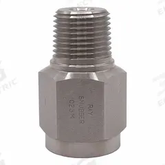 RAY Pressure Gauge Snubber: Monel, Piston, Monel NPT, 5,000 psi Max. Pressure, 3 Pistons (MPN 023M). Key specifications — Snubber Type: Piston; Connection Type: NPT; Brand: RAY; Material: Monel; Compatible Liquids and Gases: Gases.