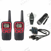 MIDLAND Handheld Two Way Radio: E+Ready EX37 Series, FRS/GMRS, Analog, 0.5 W, 22 Channels, VOX, 8 hr (MPN EX37VP). Key specifications — Color: Black; FCC License Required: No.