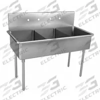 JUST MANUFACTURING Scullery Sink: 3 Bowls, 48 in Overall Ht, 75 in Overall Lg, 27 1/2 in Overall Wd (MPN NSFB372-2-2-J). Key specifications — Brand: JUST MANUFACTURING.