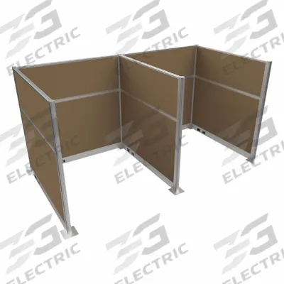 VERSARE Cubicle Kit: 72 in Overall Ht, 72 in Overall Wd, 5 Panels, Latte - Modular Cubicle Walls