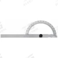 INSIZE Manual-Reading Protractor: 5 29/32 in Blade Lg, 0°to 180°, 1° Graduations, +/-0.3° Accuracy (MPN 4799-1120). Key specifications — attr1182193: Stainless Steel; attr1182194: +/-0.3°; attr1182195: 5-29/32 in; attr1182198: 1°; attr1182218: INSIZE.