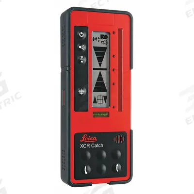 LEICA LINO Catch Receiver: Includes Batteries, Red, AA, Red, 6 3/4 in Overall Ht, 53VU69 - Laser Level Receivers