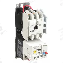 EATON NEMA Magnetic Motor Starter: Non-Reversing, 3 Poles, NEMA Size 0, 18 A, 120V AC Coil (MPN AN19BN0A5E005). Key specifications — Brand: EATON; Auxiliary Contact Form: 1NO; Coil Voltage: 110/120V AC; Phase: Three; Operator: None; Operator Controls: None; Auxiliary Contacts Included: 1NO; Signaling Features: Pilot Light.