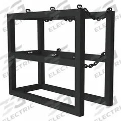 DURHAM MFG Gas Cylinder Rack: Vertical, 16 in x 36 in x 30 in, For 3 Cylinders (MPN GCRV-163630-08T). Key specifications — attr34863: DURHAM MFG; attr34955: Powder Coated; attr34956: Black.