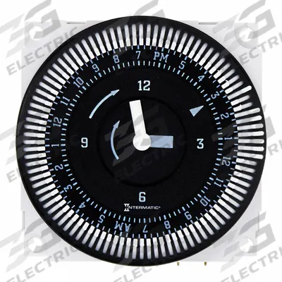 INTERMATIC Electromechanical Timer: 24 hr, SPDT, 12/24V AC, 48 On/Off Cycles - Max - Panel Cover-Mounted Electromechanical Timer Switches
