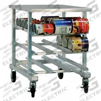 NEW AGE Can Rack: Half Size, 3 Shelves, 54 Cans Held, Mobile, 35 in Overall Ht, 25 in Overall Wd (MPN 1235). Key specifications — Material: Stainless Steel; Brand: NEW AGE; Full Size/Half Size: Half Size; Mobile/Stationary: Mobile; NSF Certified: Yes.