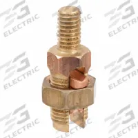 Grounding Split Bolt Connector with Stud: Leaded Bronze Alloy, 1 Grounding Wires (MPN K2C20). Key specifications — Brand: BURNDY; Grounding Wire Size: 10 to 4 AWG STR; Material: Bronze; Series: K2C; Thread Size: 5/16"-18; Manufacturer Part Number: K2C20.