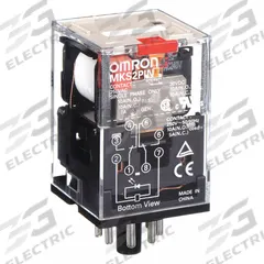OMRON General Purpose Relay: Socket Mounted, 10 A Current Rating, 240V AC, DPDT, 8 Pins/Terminals (MPN MKS2PINAC240). Key specifications — Brand: OMRON; Base Type: Octal; Mounting Style: Plug-In; Pin Shape: Round; Electrical Connection: Plug-In; Manufacturer Part Number: MKS2PINAC240; Operating Current: 5 A at 250V AC (Resistive Load); Series: MK-S Series.