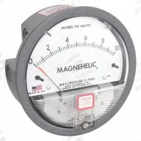 DWYER Differential Pressure Gauge: Back/Single-Side, 1/8 in NPT Female, 2000, 4 in Dial, IP67, IP67 (MPN 2010). Key specifications — Sensor Type: Diaphragm; Series: 2000; Housing Material: Die Cast Aluminum; Certificate of Calibration: Not Included.