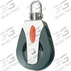 RONSTAN Pulley Block: Swivel, Pulling, 1,650 lb Working Load Limit, 1/2 in Compatible Rope Dia, Ball (MPN RF50100HL). Key specifications — Product Type: Pulley Block; Brand: RONSTAN; Compatible Rope Type: Fibrous Rope; Pulley Type: Swivel; Attachment Type: Shackle; Operation: Pulling; Bearing Type: Ball; Finish: Plain.