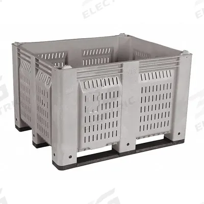 DECADE PRODUCTS Bulk Container: 25.4 cu ft, 48 in x 40 in x 31 in, Lid Not Included - Non-Collapsible Plastic Bulk Containers