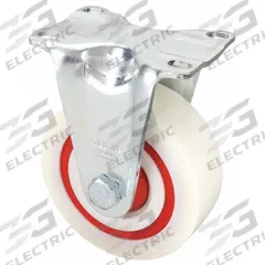 APPROVED VENDOR Plate Caster: Corrosion-Resistant, Rigid, 5 in Wheel Dia, 1 3/8 in Wheel Wd, Ball (MPN B-POW 125KF-12). Key specifications — Wheel/Tread Color: White; Brand: APPROVED VENDOR; Roll Up: Rigid.
