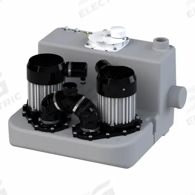 SANIFLO Sink Drain Pump System: 8.5 gal, 2 hp, 220/240V AC, 53 ft Max. Head, 16 A - High-Temp Sink Drain Pump Systems