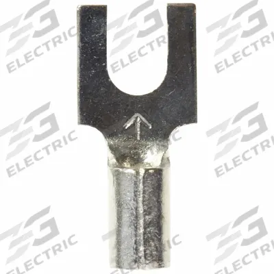 3M Fork Terminals: Bare, #6 Stud Size, 16 AWG – 14 AWG Wire Range, Block Fork - Non-Insulated Fork Terminals