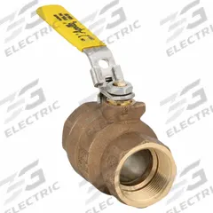 APOLLO Manual Two-Way Ball Valve: 1 1/4 in, Bronze, Straight, FNPT x FNPT, Full Port, Two-Piece (MPN 77C10627A). Key specifications — Brand: APOLLO; Handle: Locking Lever.