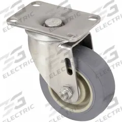 APPROVED VENDOR Plate Caster: Corrosion-Resistant/Debris-Resistant, Swivel, Rubber, Light Duty (MPN P12SX-PRP035D-12). Key specifications — attr1109528: Gray; attr1109541: APPROVED VENDOR; attr1172513: Swivel.