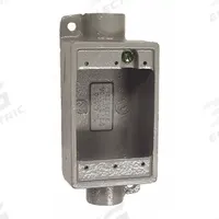 HUBBELL KILLARK Device Box: Aluminum, Rectangular, 1 Gangs, 3/4 in Hub Size, 28.5 cu in Capacity (MPN FDC-2). Key specifications — Color: Gray; Brand: HUBBELL KILLARK.