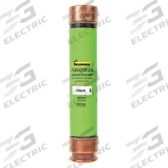 BUSSMANN Fuse: Class RK5, FRS-R Series, Time-Delay, 1 A, 600 V AC, 300 V DC, Non-Indicating (MPN FRS-R-1). Key specifications — Series: FRS-R.
