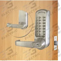CODELOCKS Mechanical Push Button Lockset: ADA Compliant, Stainless Steel (MPN CL610-BS). Key specifications — Product Type: Mechanical Push Button Lockset; Manufacturer Part Number: CL610-BS; Key Override Options: Schlage "C" 6 Pin Keyway (Included).