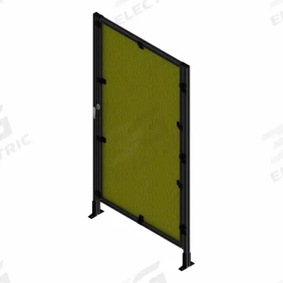 FAZTEK T-Slot Framing System Door: Stand-Alone, Black, Right Swing - Wire Mesh Standalone Door Kits