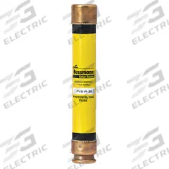Solar Fuse: PVS-R Series, Fast-Acting, 20 A, 600 V DC (MPN PVS-R-20). Key specifications — Series: PVS-R; Brand: BUSSMANN; Voltage Compatability: AC/DC.