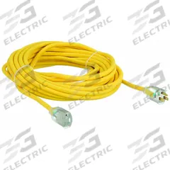 APPROVED VENDOR Extension Cord: Outdoor Use, 50 ft Lg, Outlet, 5-15P, 12/3, SJTOW, Yellow, 125V AC (MPN 4GAC1). Key specifications — Brand: APPROVED VENDOR; Temperature Rating: -58° to 194°F; NEMA Plug Configuration: 5-15P.