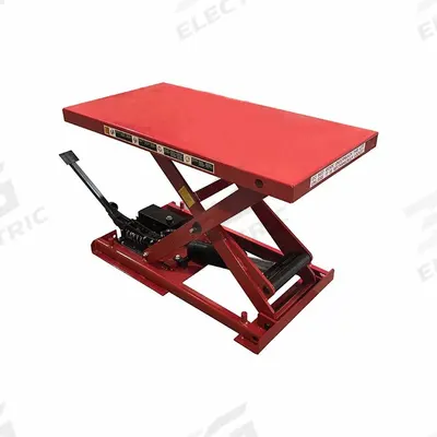 Dayton Scissor Lift Table: Manual, 1,100 lb Load Capacity, 31 1/2 in Max Lifting Ht - Fixed-Top Manual Lift Tables