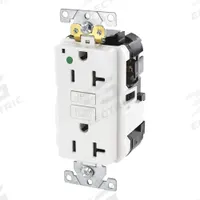 LEVITON Modular Receptacle: Hospital Grade Fed. Spec., Decorator Duplex, 5-20R, White, GFCI, 125V AC (MPN MGFN2-HGW)