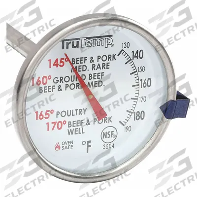 TAYLOR Meat Thermometer: Cooking Process, Analog, 4 in Overall Lg, 2 in Dial Size - Analog Dial Thermometers for Food
