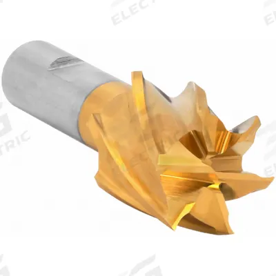 CLEVELAND Square End Mill: High Speed Steel, TiN Coated, 6 Flute, 1-3/8" Mill Dia - General Purpose High-Speed Steel Square End Mills